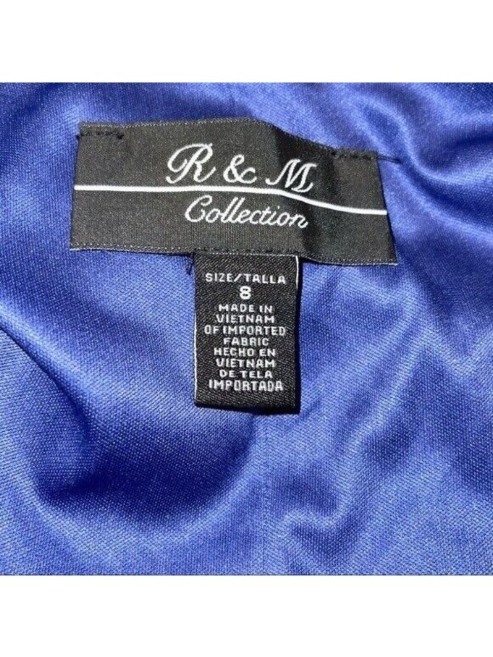 R&M Richards Dress Women’s Size 8 Blue Sleeveless Party Cocktail Sheath Lined - Picture 5 of 6
